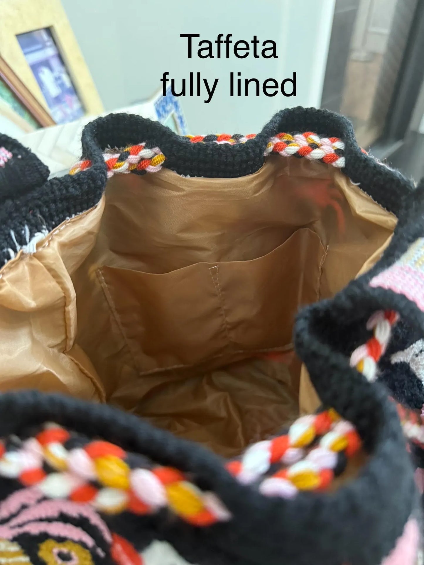 Costa Wayuu Large Wayuu Bag – Jungle Vibes with Tigers & Pink Palms - CostaWayuuShop