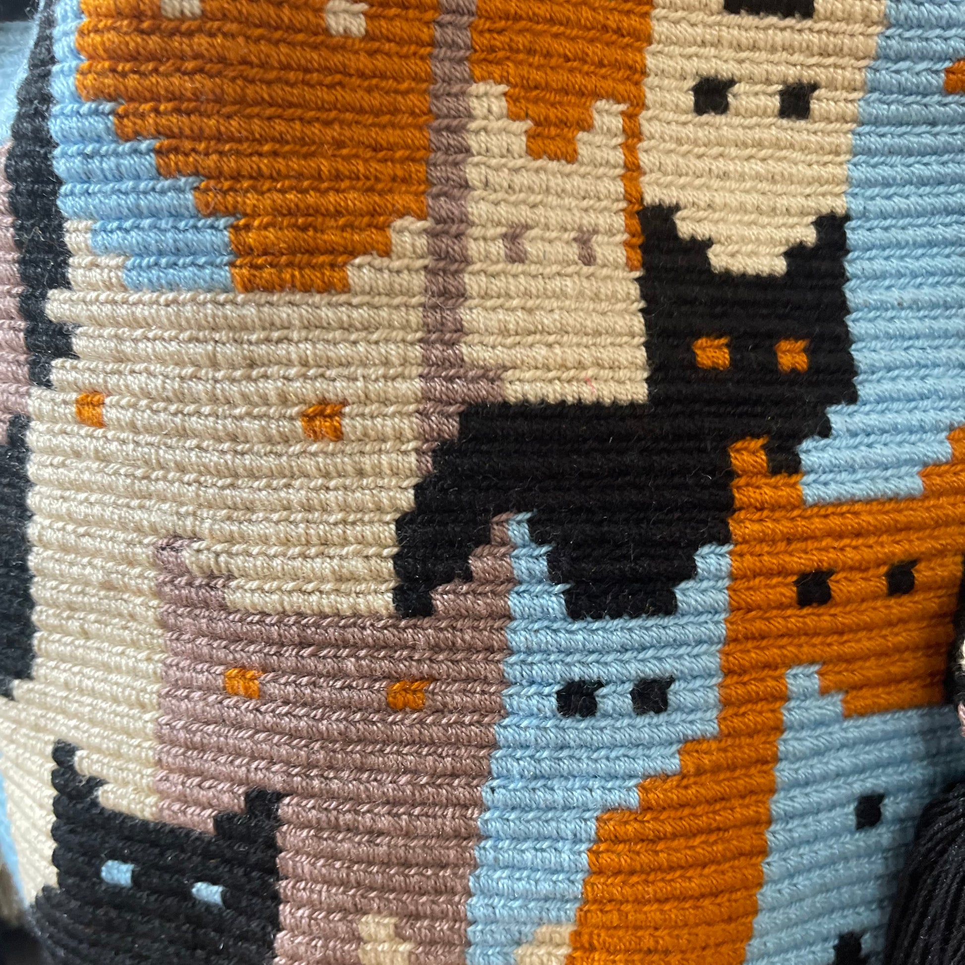 Costa Wayuu Large Wayuu Cat Lovers Bag – Handwoven Crochet - CostaWayuuShop