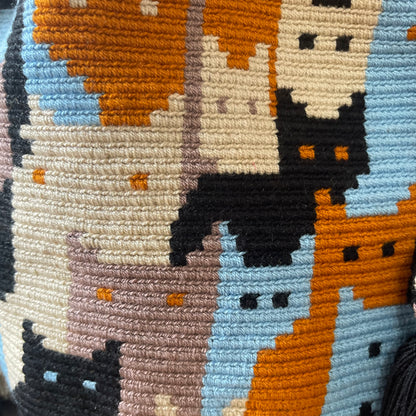 Costa Wayuu Large Wayuu Cat Lovers Bag – Handwoven Crochet - CostaWayuuShop