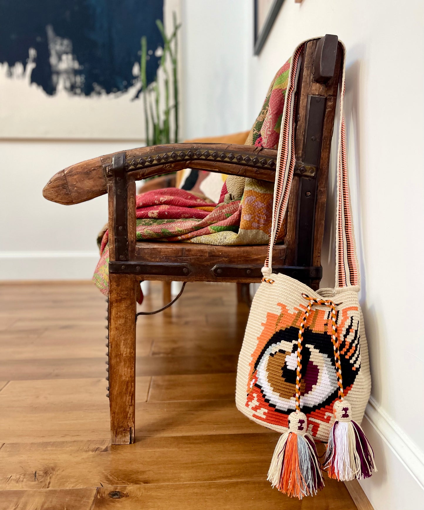 Costa Wayuu Large Lucky Eye Crochet Wayuu Bag – Boho Shoulder Purse - CostaWayuuShop