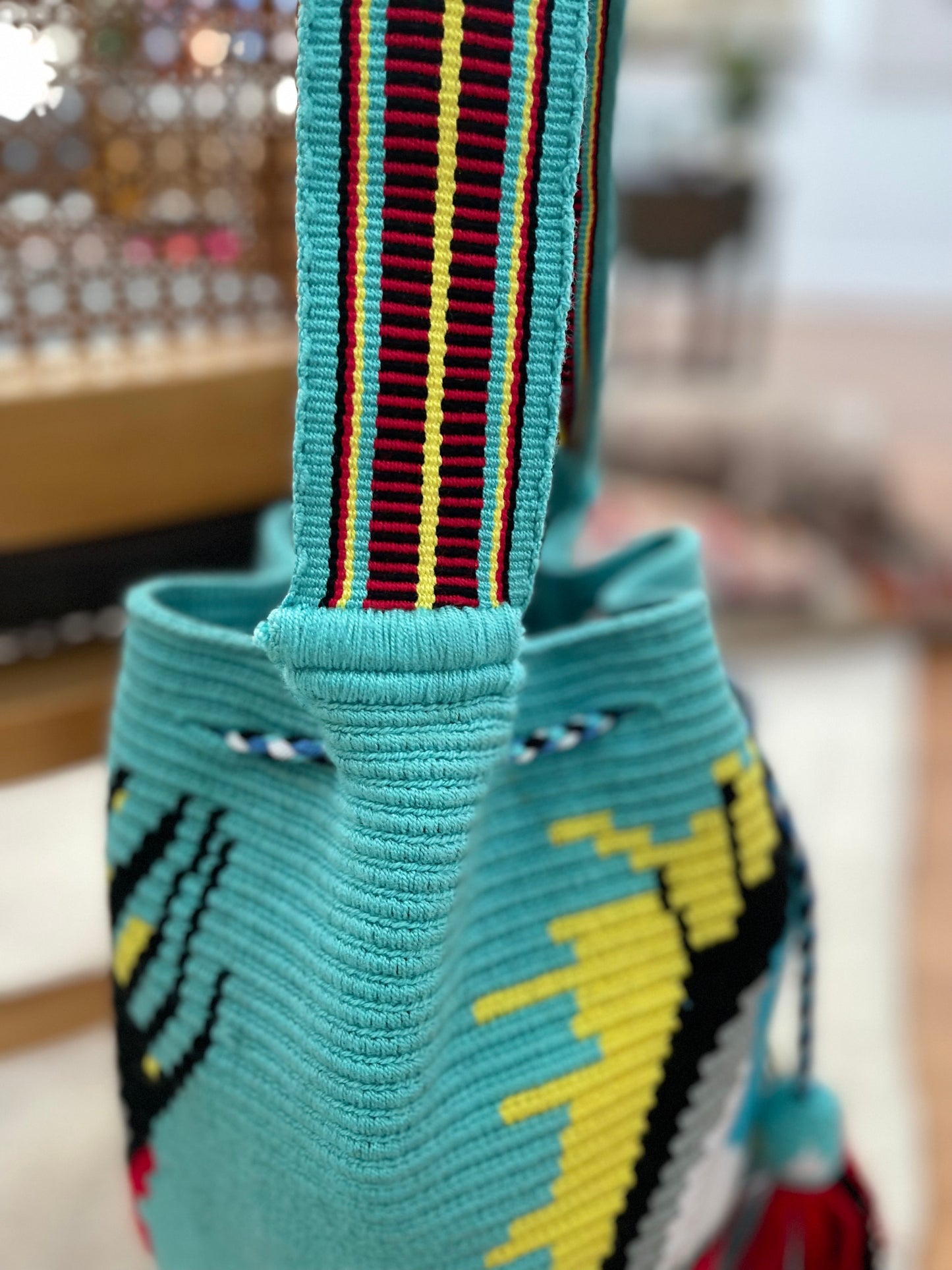 Costa Wayuu Bold Evil Eye Clutch – Crochet-Handmade in Colombia. - CostaWayuuShop
