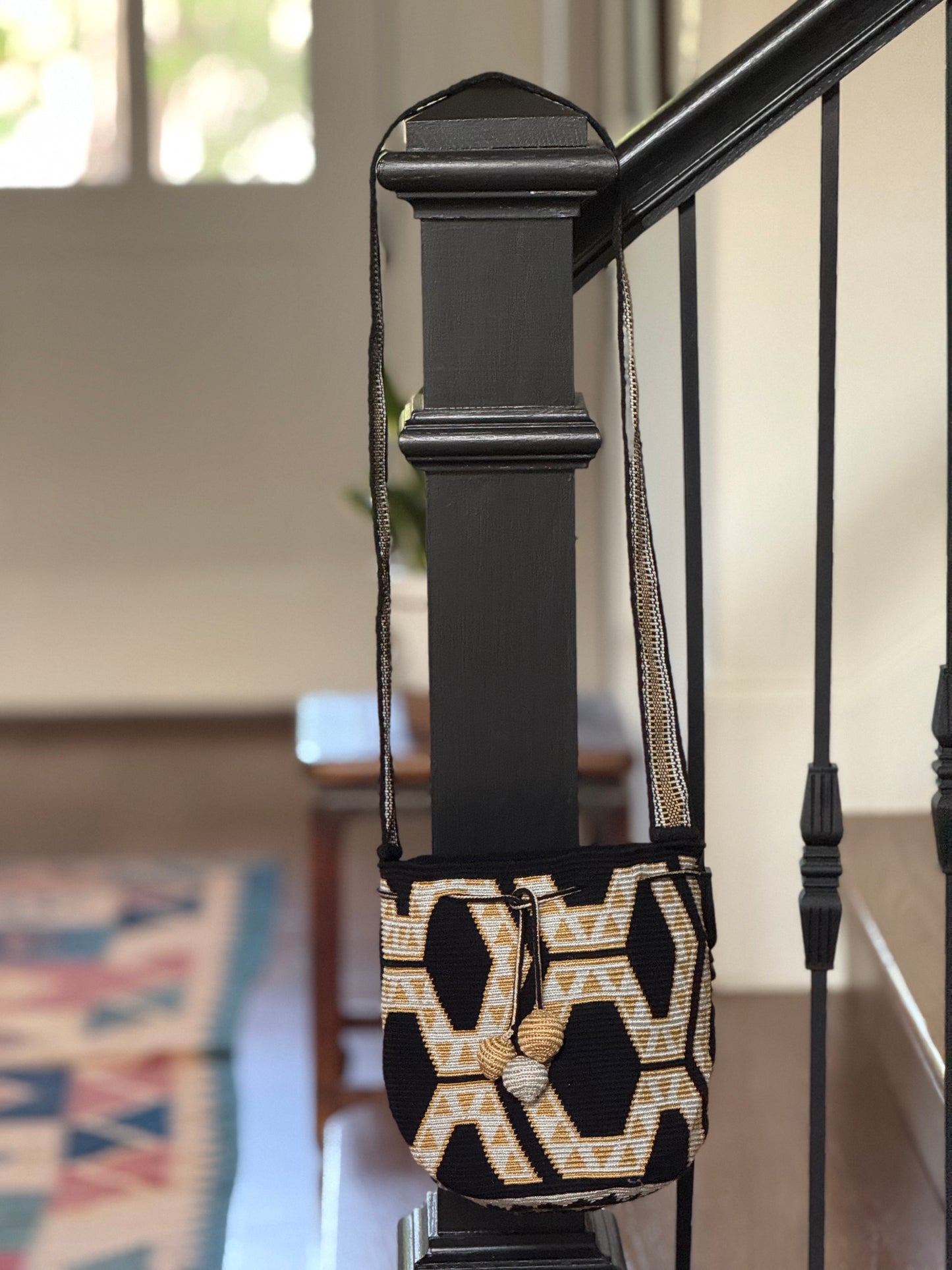 Costa Wayuu -Single Thread Crochet,- Elegant Metallic  Medium Wayuu Bag - CostaWayuuShop