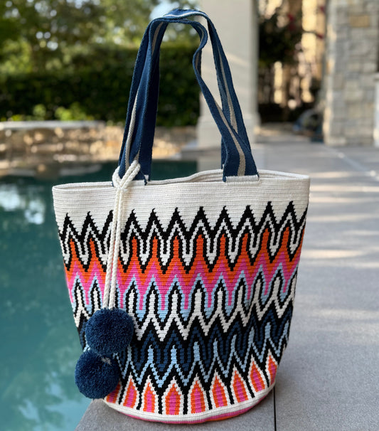Costa Wayuu Oversized Tote Bag, Fine Crochet Work, Extra Large Shopper Bag. - CostaWayuuShop