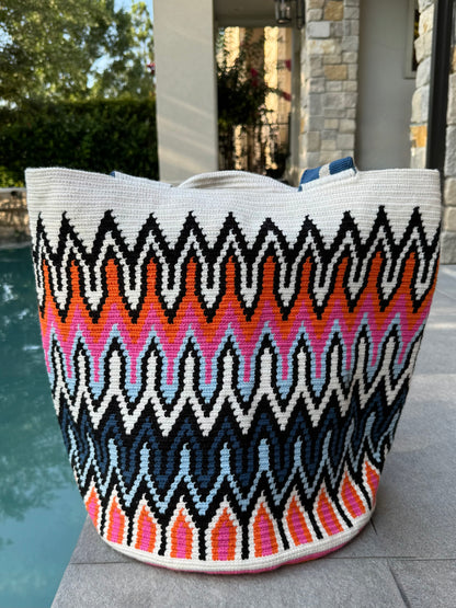 Costa Wayuu Oversized Tote Bag, Fine Crochet Work, Extra Large Shopper Bag. - CostaWayuuShop