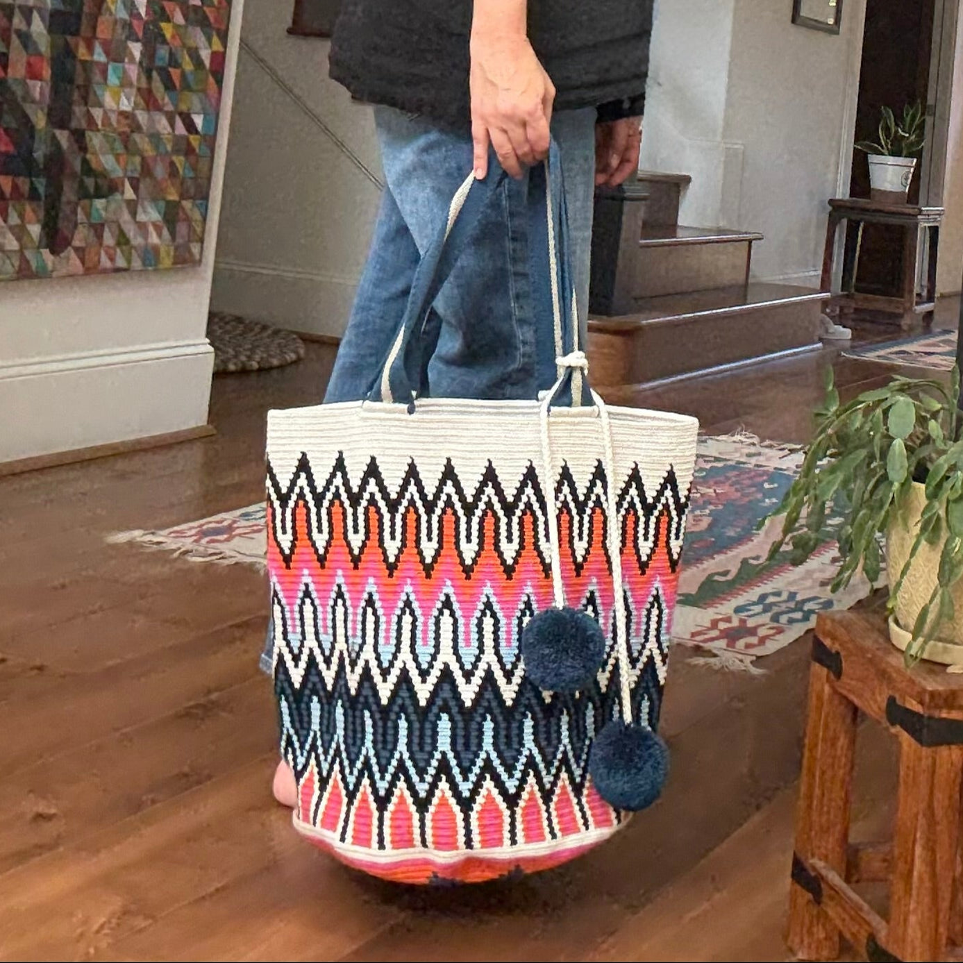 Costa Wayuu Oversized Tote Bag, Fine Crochet Work, Extra Large Shopper Bag. - CostaWayuuShop