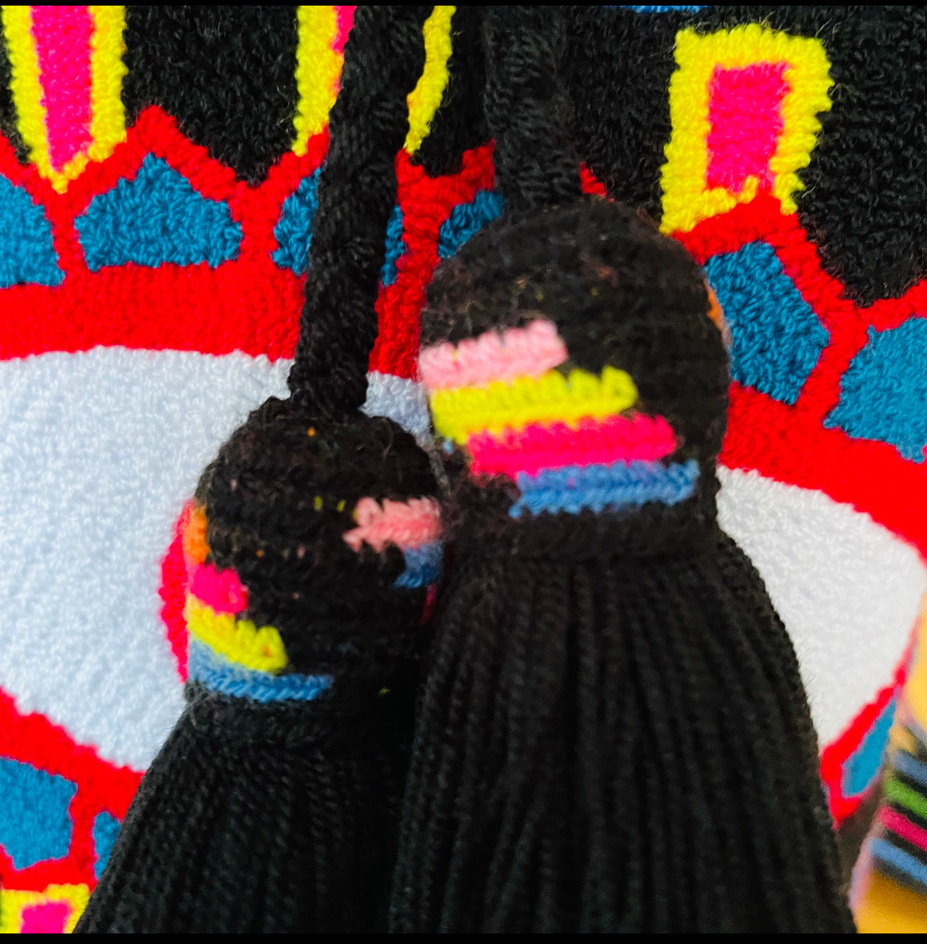 Costa Wayuu Bold Evil Eye Clutch – Handcrafted Colombian Art - CostaWayuuShop