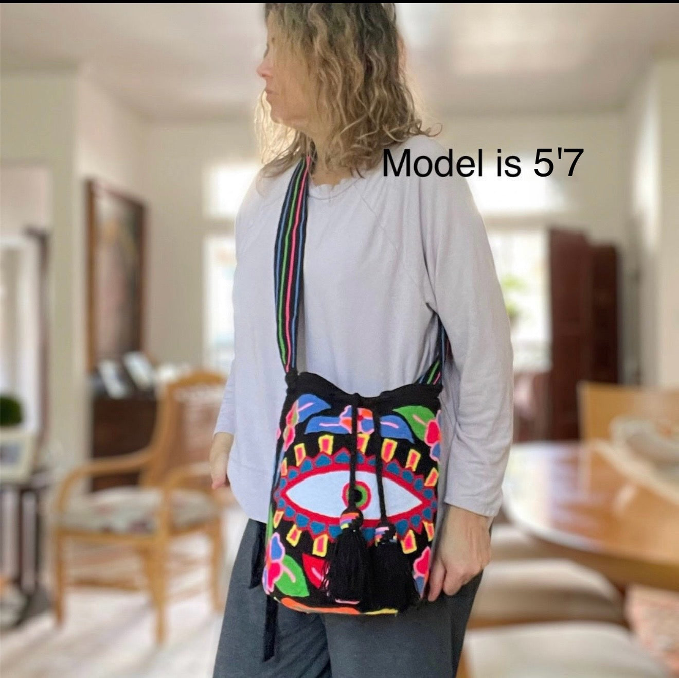 Costa Wayuu Bold Evil Eye Clutch – Handcrafted Colombian Art - CostaWayuuShop