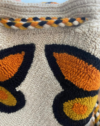 Costa Wayuu Boho Wayuu Medium Bag with Handwoven Butterflies - CostaWayuuShop