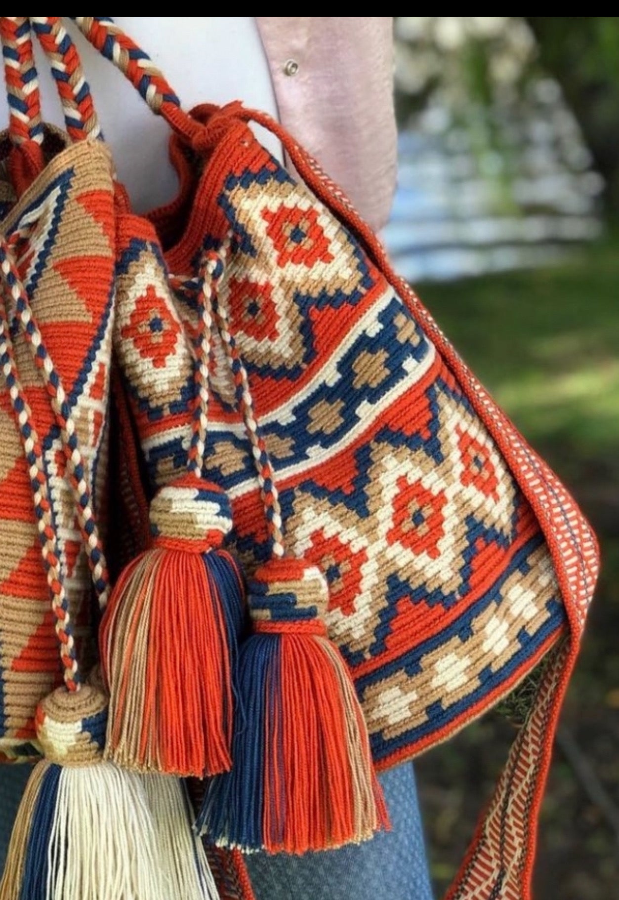 Costa Wayuu Large Lucky Eye Crochet Wayuu Bag – Boho Shoulder Purse - CostaWayuuShop