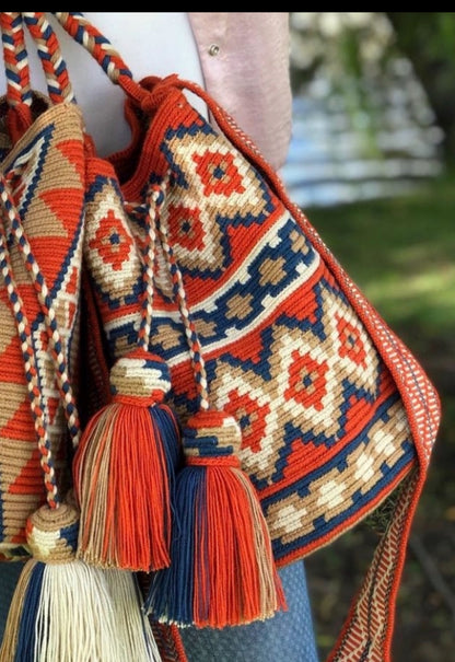 Costa Wayuu Large Lucky Eye Crochet Wayuu Bag – Boho Shoulder Purse - CostaWayuuShop