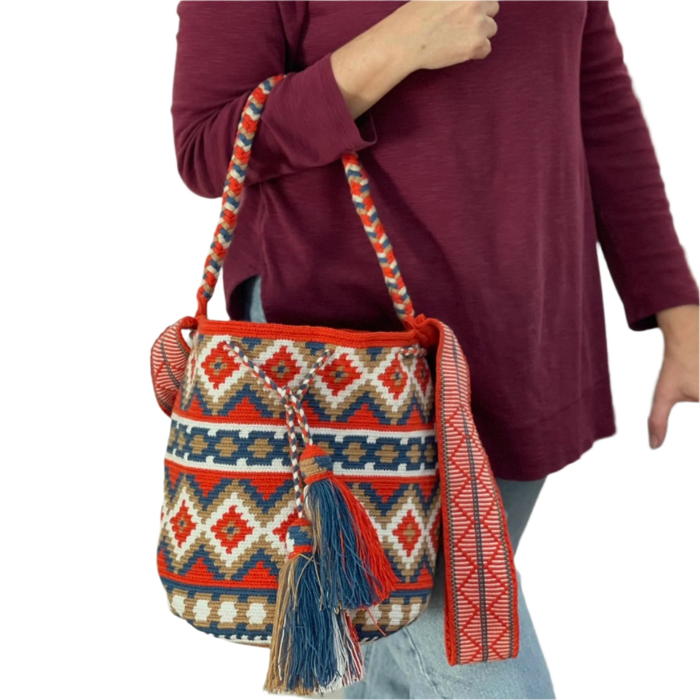 Costa Wayuu Double Strap Bag-Traditional Geometric Pattern. - CostaWayuuShop