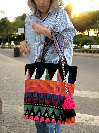 Costa Wayuu Oversized Tote Bag, Beach Shopper Bag. - CostaWayuuShop