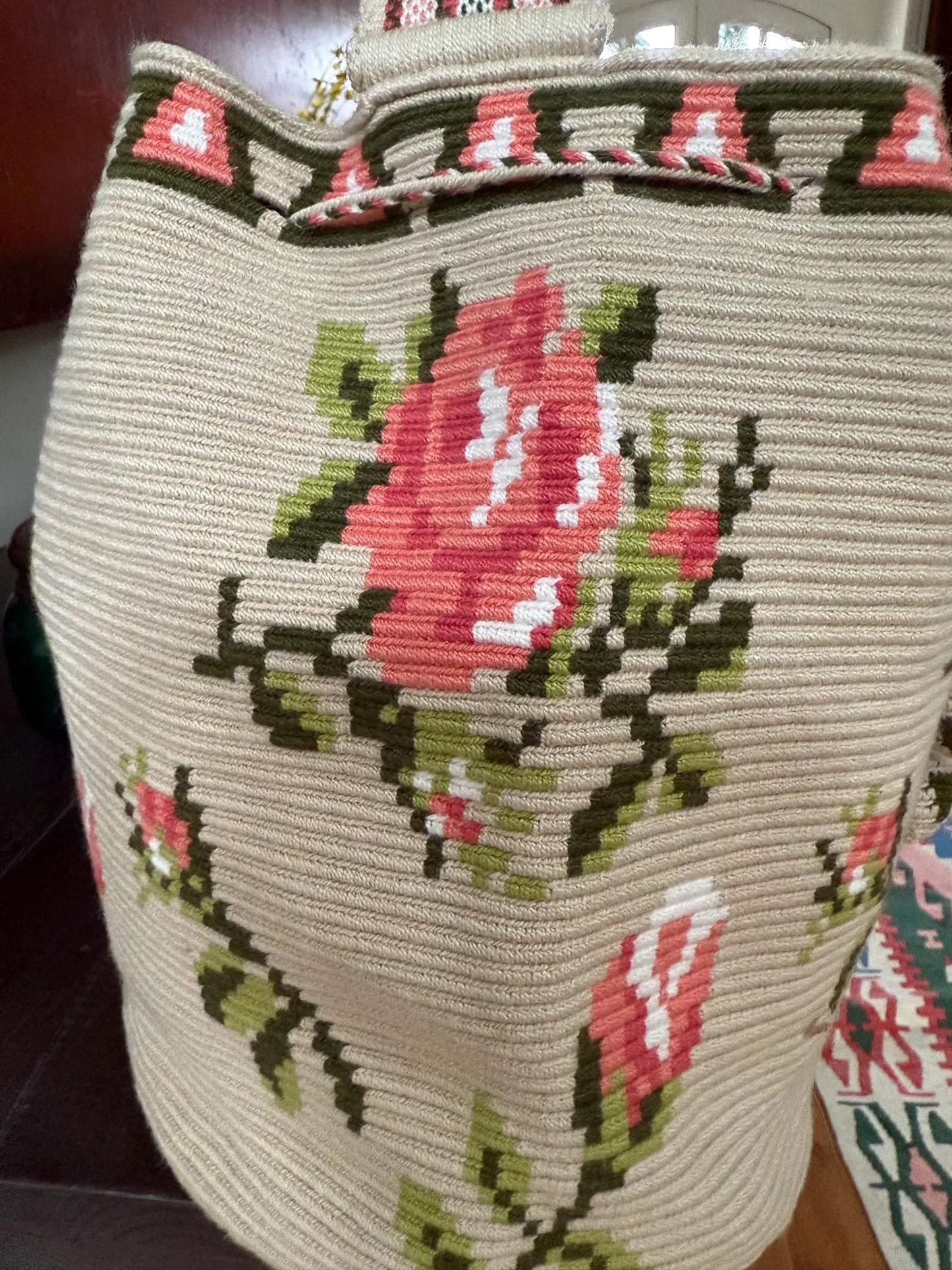 Costa Wayuu Single-Thread Crochet Crossbody- Roses Motif - CostaWayuuShop