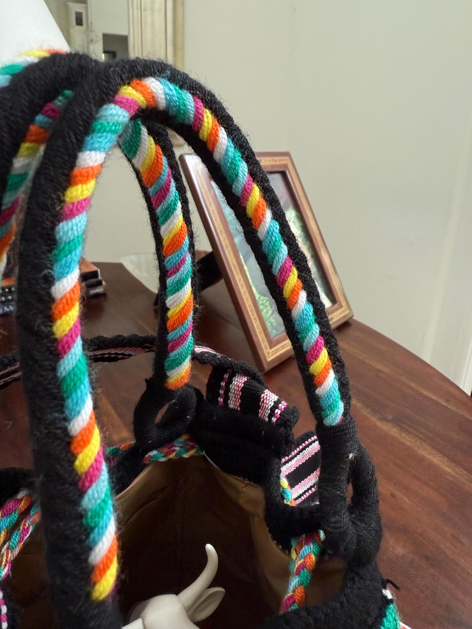 Costa Wayuu Medium Handmade Wayuu Flower Bag – Retro Hippie Style – Double Strap - CostaWayuuShop