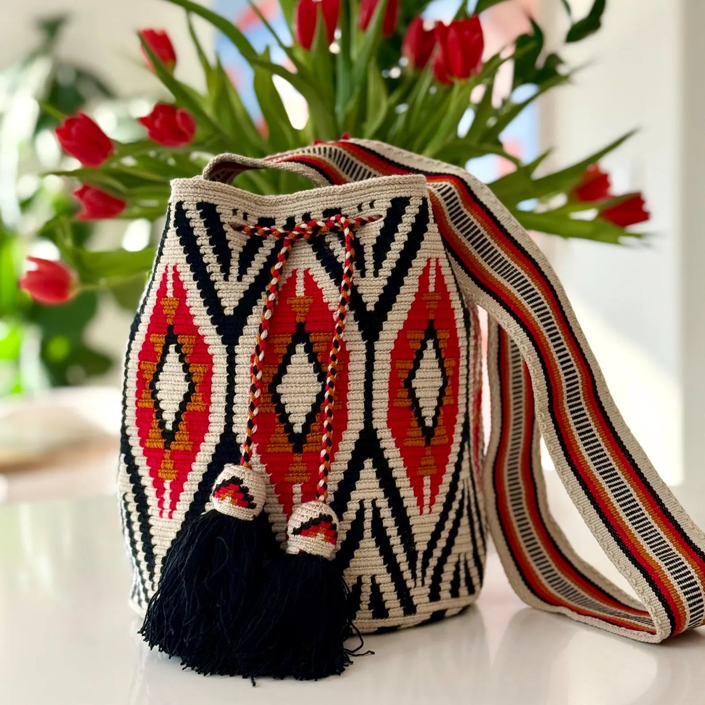 Costa Wayuu Large Handmade Wayuu Mochila-Bag- Crossbody Shoulder Bag - CostaWayuuShop