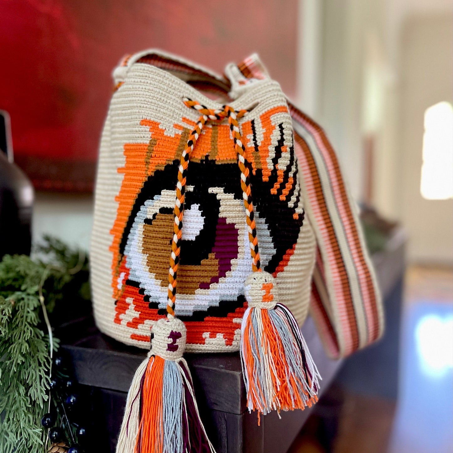 Costa Wayuu Large Lucky Eye Crochet Wayuu Bag – Boho Shoulder Purse - CostaWayuuShop