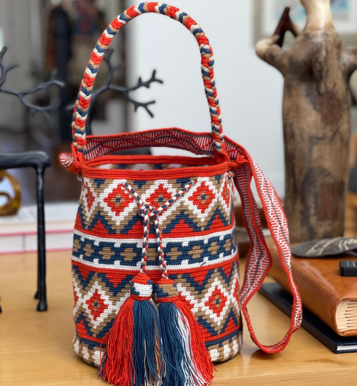 Costa Wayuu Double Strap Bag-Traditional Geometric Pattern. - CostaWayuuShop