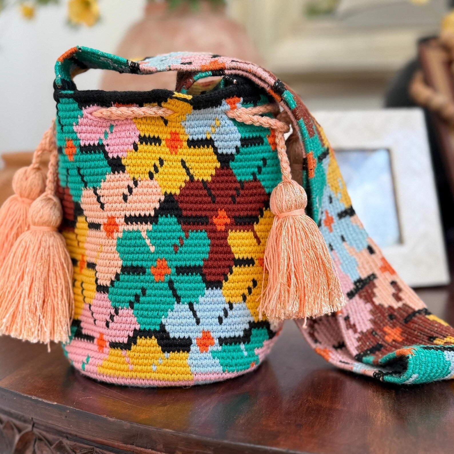 Costa Wayuu Wayuu Medium Sunlit Mosaic Shoulder Bag. - CostaWayuuShop