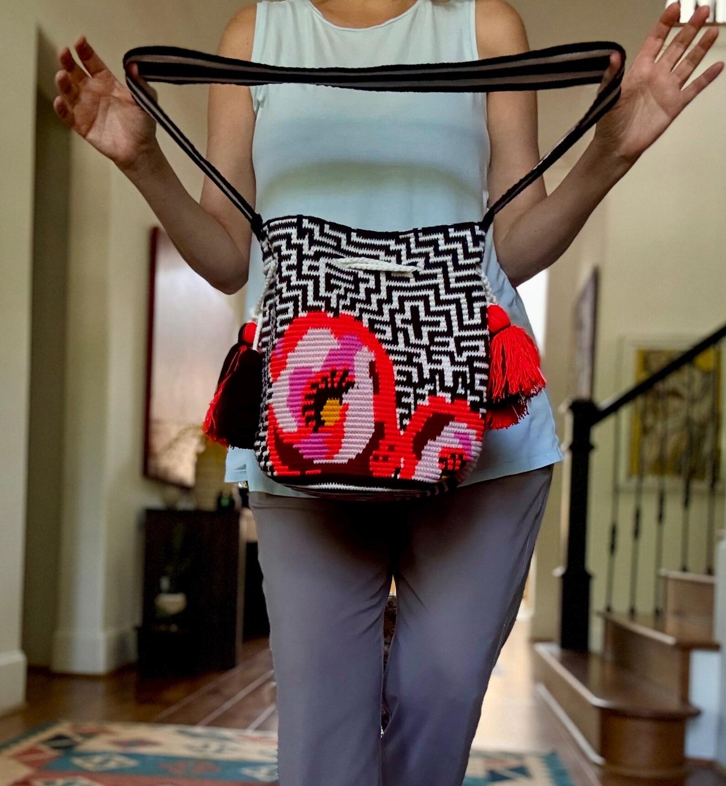 Costa Wayuu Mochila Bag – Bold Geometric & Floral Pattern