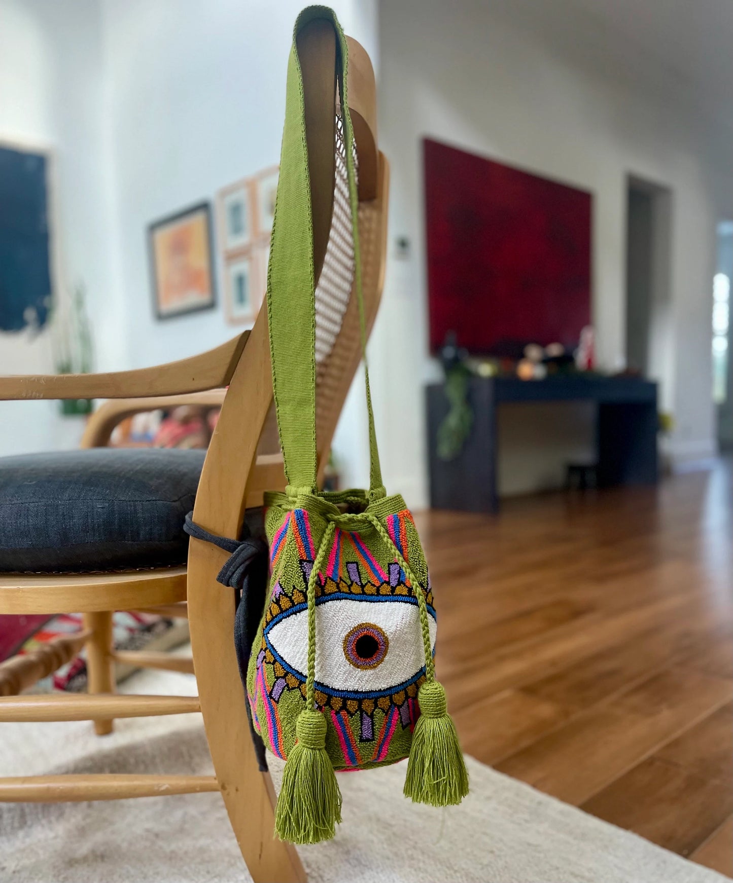 Costa Wayuu Large Handmade Wayuu Lucky Eye Bag - CostaWayuuShop