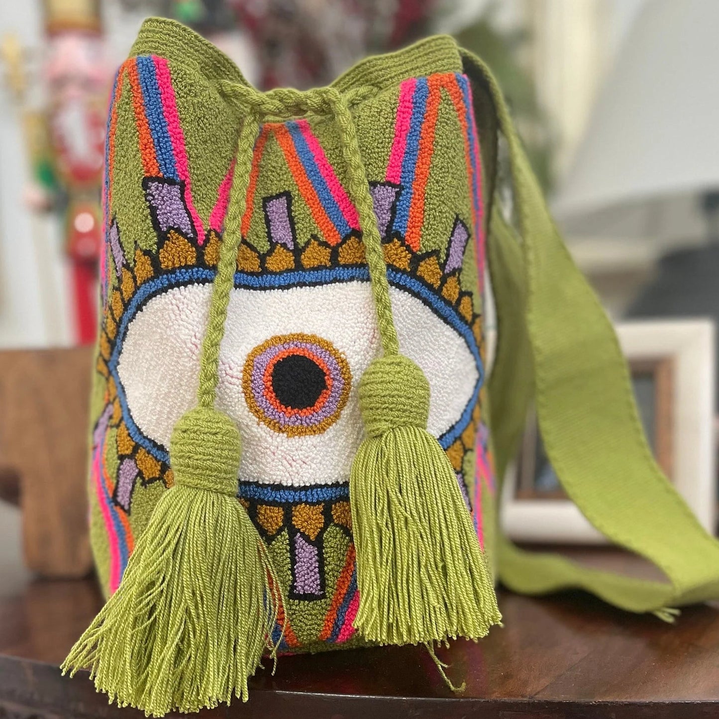 Costa Wayuu Large Handmade Wayuu Lucky Eye Bag - CostaWayuuShop