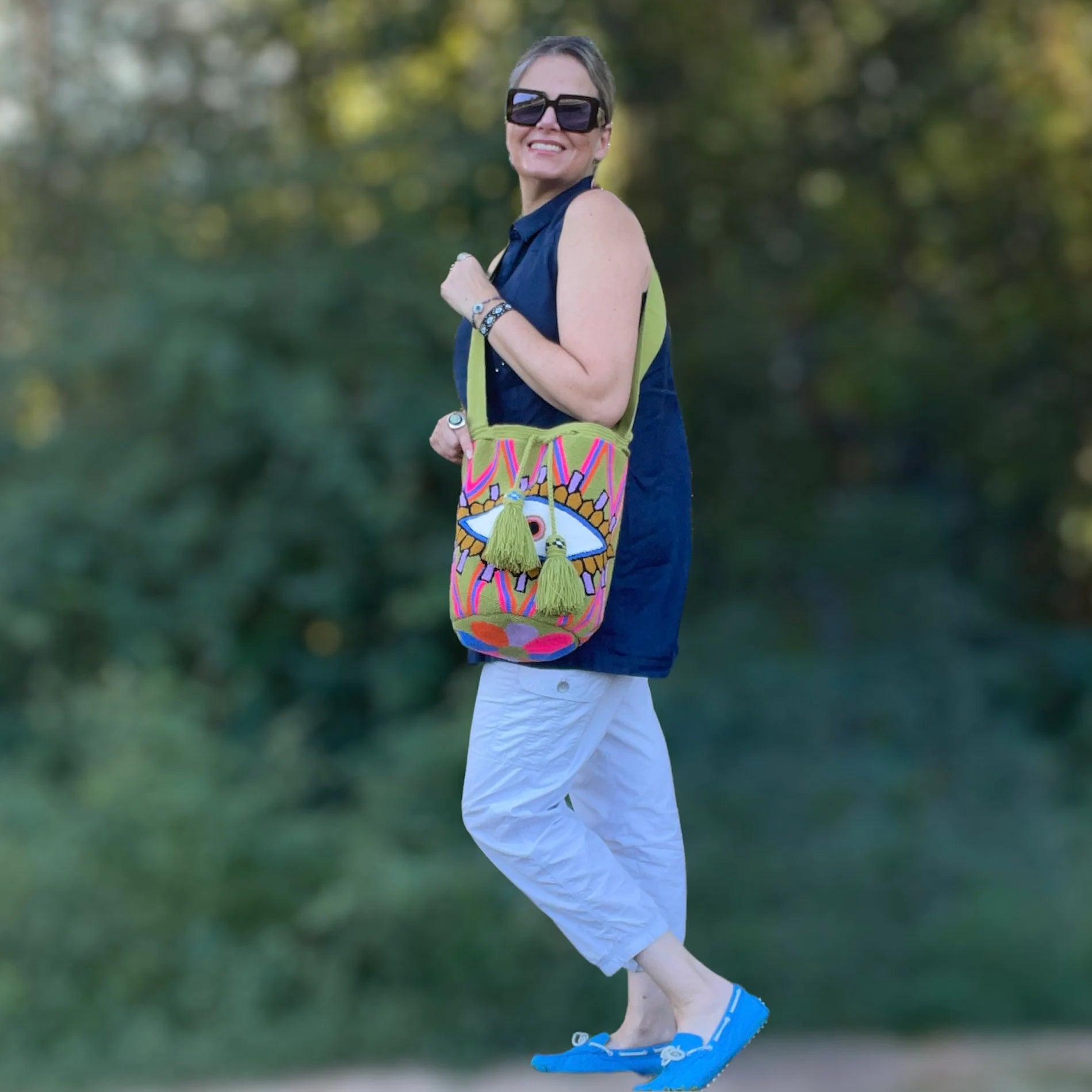 Costa Wayuu Large Handmade Wayuu Lucky Eye Bag - CostaWayuuShop