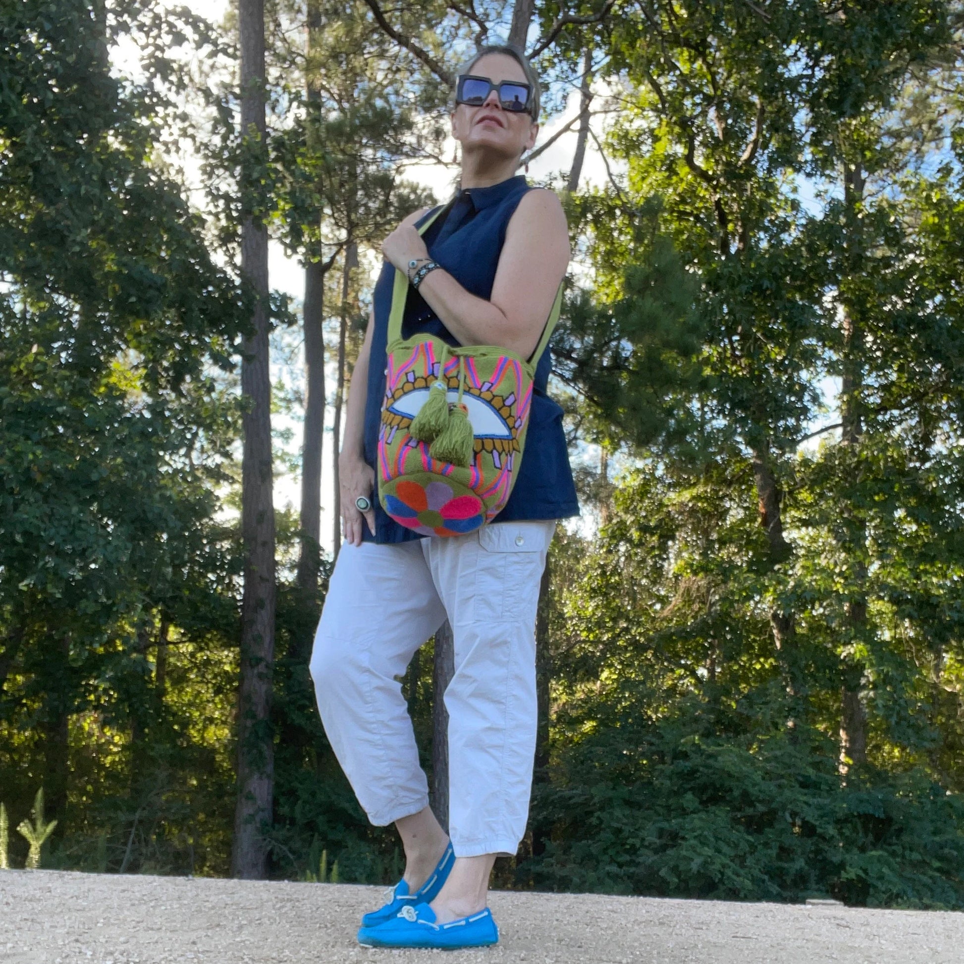 Costa Wayuu Large Handmade Wayuu Lucky Eye Bag - CostaWayuuShop