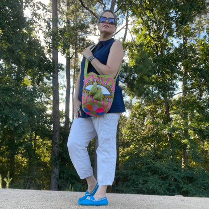 Costa Wayuu Large Handmade Wayuu Lucky Eye Bag - CostaWayuuShop