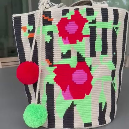 Costa Wayuu Extra Large Shopper Tote, Boho Chic, Oversized Bag.