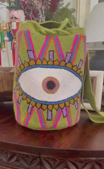 Costa Wayuu Large Handmade Wayuu Lucky Eye Bag