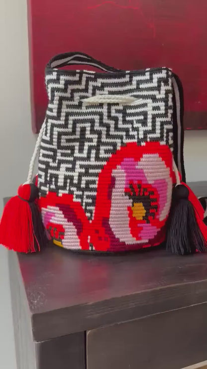 Costa Wayuu Mochila Bag – Bold Geometric & Floral Pattern