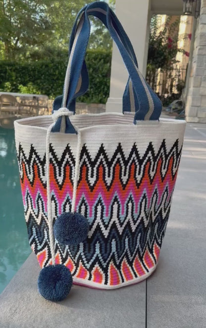 Costa Wayuu Oversized Tote Bag, Fine Crochet Work, Extra Large Shopper Bag.