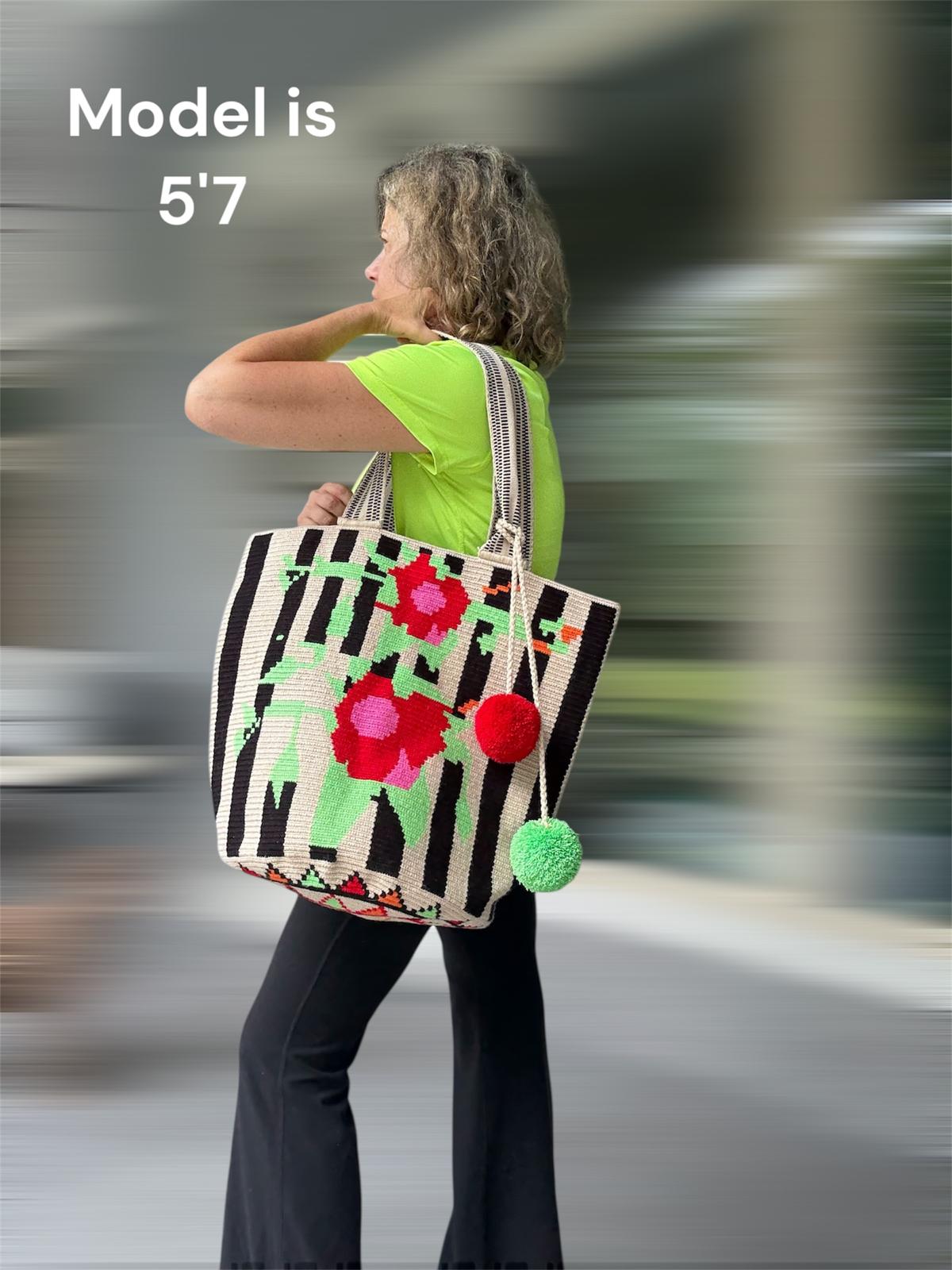 Costa Wayuu Extra Large Shopper Tote, Boho Chic, Oversized Bag. - CostaWayuuShop