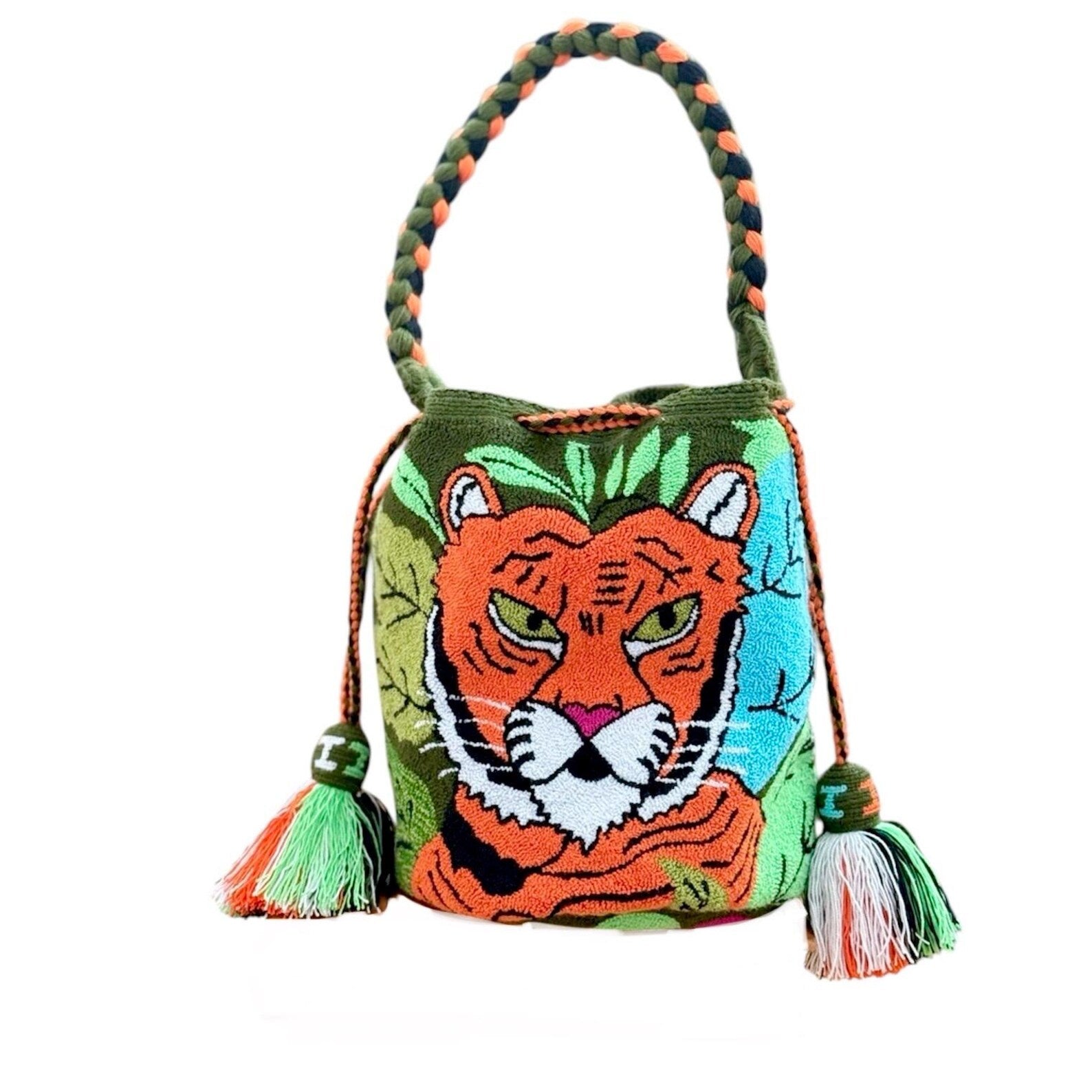 Costa Wayuu-Tiger Spirit Jungle Bag , Wayuu Tapestry Art. - CostaWayuuShop