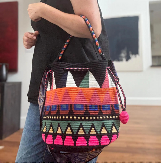 Costa Wayuu- Large Handwoven Mochila-Bag with Double Strap - CostaWayuuShop
